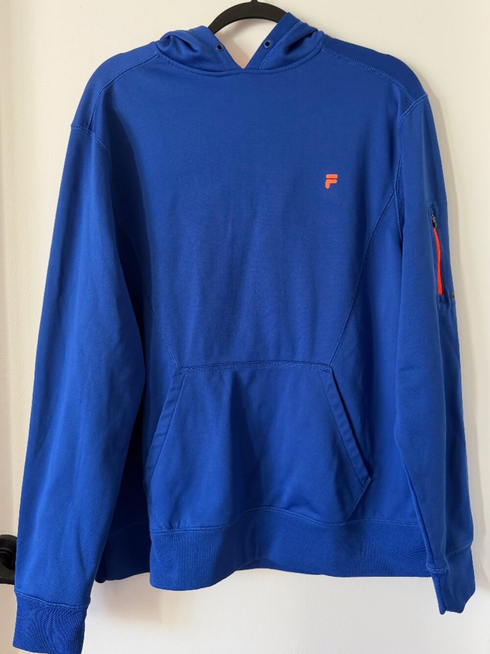 Fila Blue Performance Hoodie Orange Mesh Lined Size XL Description